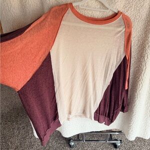 We The Free Multicolor Raglan Sleeve Top